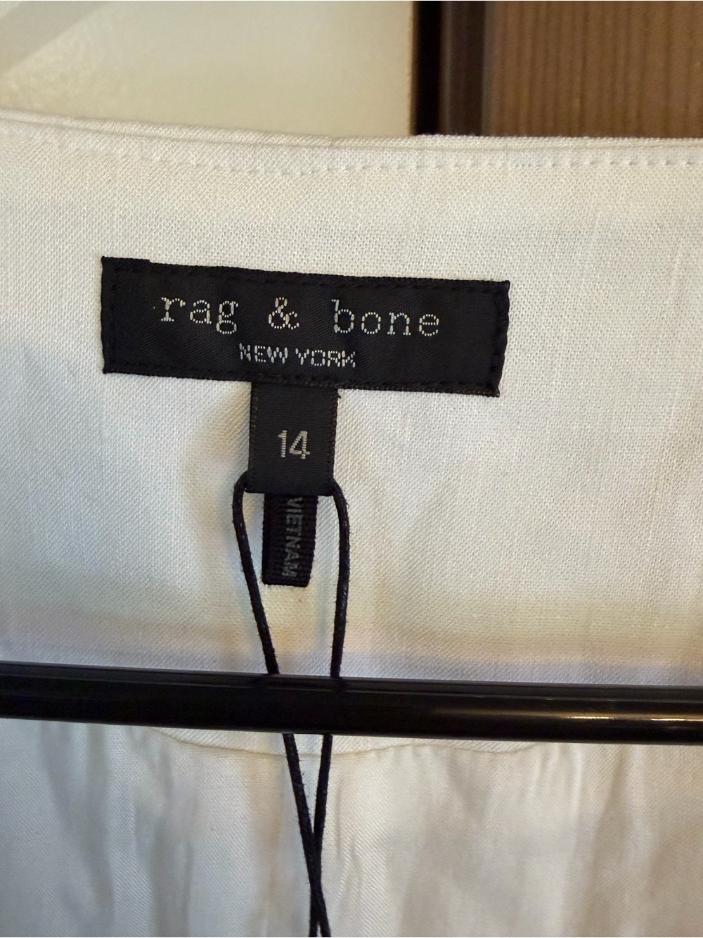 NWT Rag & Bone Mariana Button Front Linen Vest White Square Neck Cropped Size 14 - Picture 5 of 11